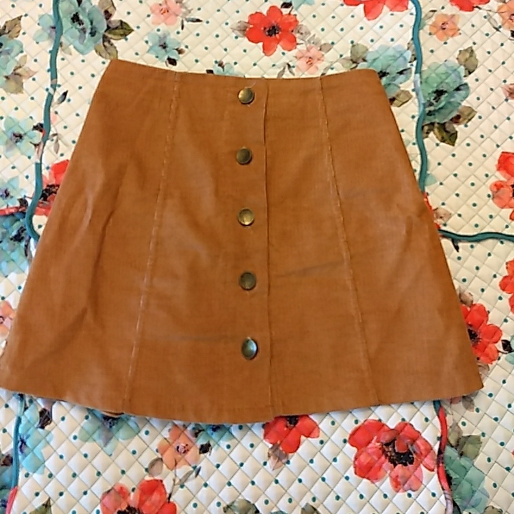 Button front mini skirt